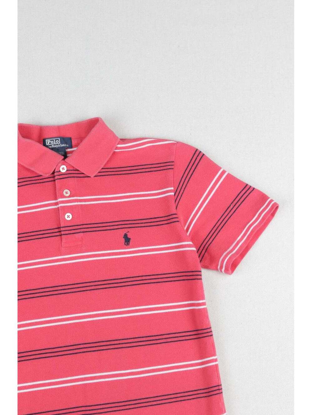 00's Polo Ralph Lauren Kids Pink Stripe Short Sleeve Polo
